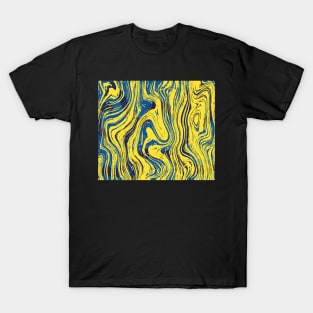 Marbled Yellow and Blue T-Shirt